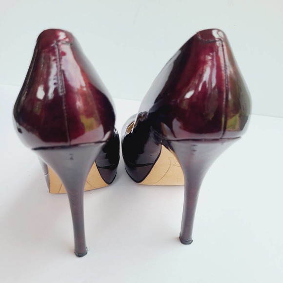 Joan & David Patent Leather Burgundy Platform Pumps Size‎ 7.5 - Picture 8 of 12